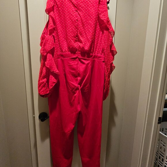 Ashley Stewart’ One-Piece Red Pants Suit 14/16 OR 28/61 NWOT - Picture 5 of 10